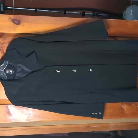 Y EXCHANGE* fully lined 4 button belted dbl pkt notch collar 3/4 trench coat - Picture 7 of 17